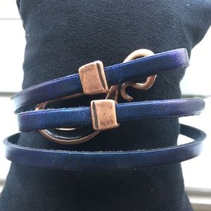 Jewelry - NWOT Navy/Copper Leather Wrap Bracelet Jewelry - NWOT Navy/Copper Leather Wrap Bracelet